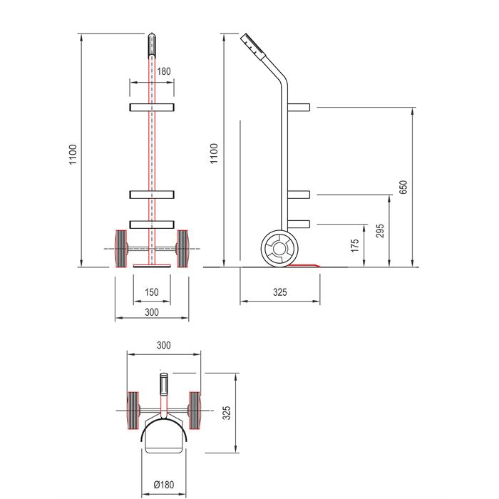 Porta Bombola lt. 5 e 7 in acciaio INOX AISI 304