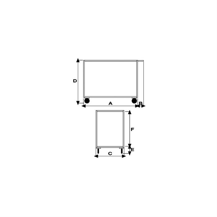 Portatutto Medio a 2 Piani in Acciaio Inox con Ruote Girevoli con Freno