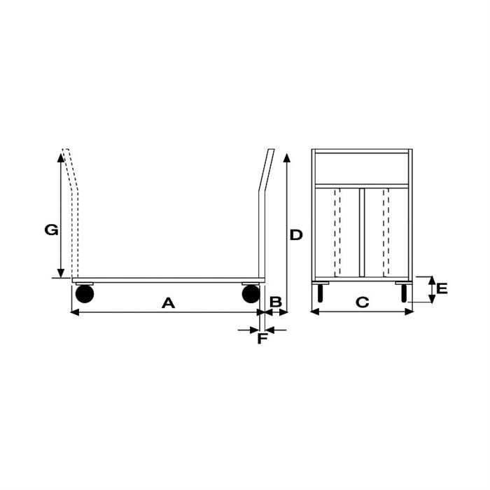 Pianale Grande mm 600x900 in acciaio inox AISI 304 con ruote girevoli di cui 2 ruote con freno