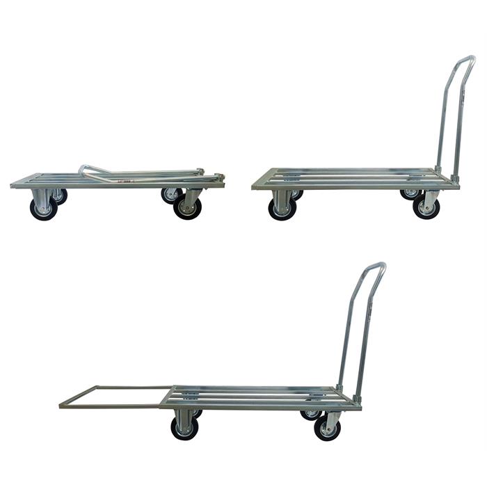 Pianale allungabile zincato con manico pieghevole maxi