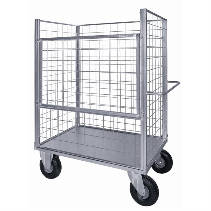 pianale verniciato a 4 sponde 4 ruote antiforatura girevoli 2 con  freno