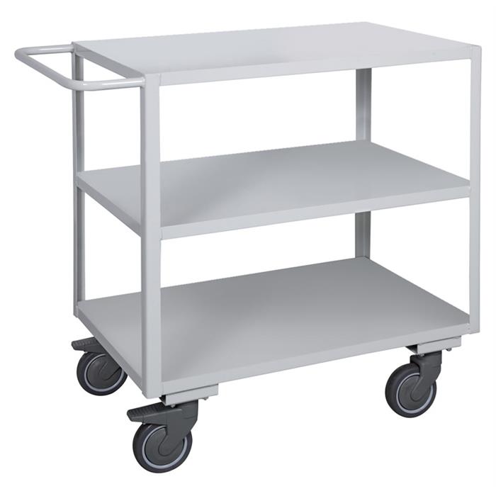 carrello ufficio a tre piani lisci alta silenziosità, lamiera 15/10