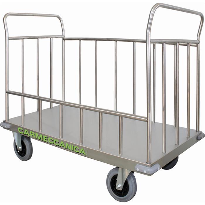 carrello trasporto universale 4 sponde in tubolare in acciaio inox aisi 304- maxi