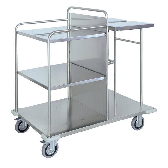carrello raccolta e distribuzione biancheria in acciaio inox aisi 304