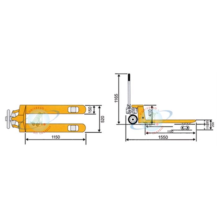 Transpallet acciaio inox AISI316 resistente acidi